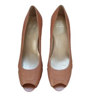 Stuart Weitzman Tan Peep Toe leather 
Pumps Women Sz 7